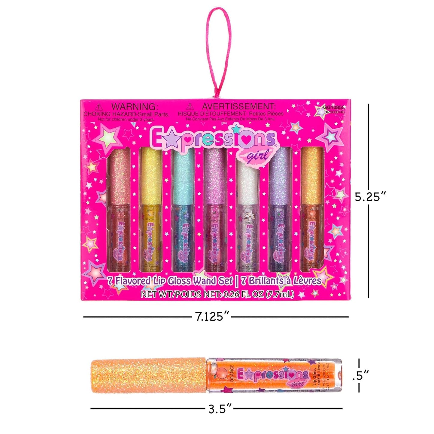 7Pc Fruity Flavored Lip Gloss Set – Assorted Fruit Flavor Lip Glosses | Non-Toxic Kids Makeup | Fun Shiny Lip Gloss Collection for Kids, Teens & Girls – Sweet & Glossy Lip Care