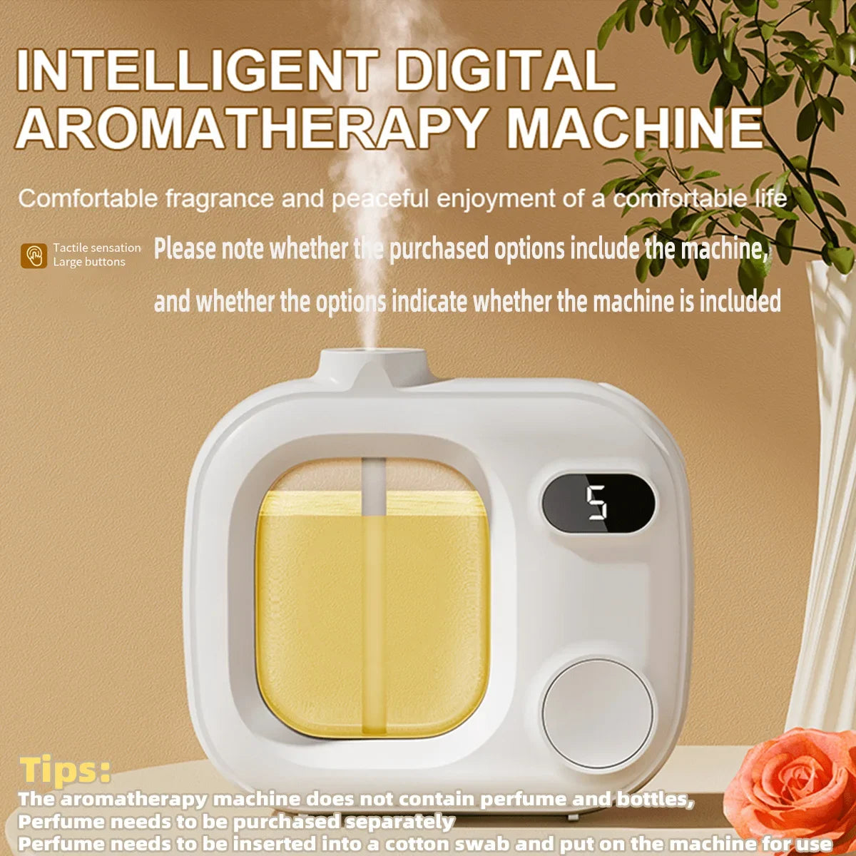 5 Speed Aroma Diffuser USB Rechargeable Essential Oil Auto Spray with Timer for Bedroom