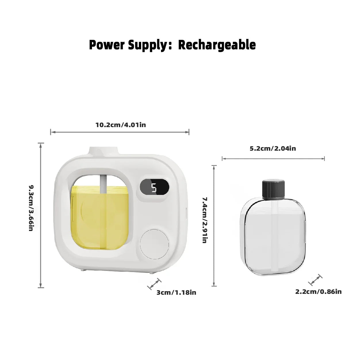 5 Speed Aroma Diffuser USB Rechargeable Essential Oil Auto Spray with Timer for Bedroom