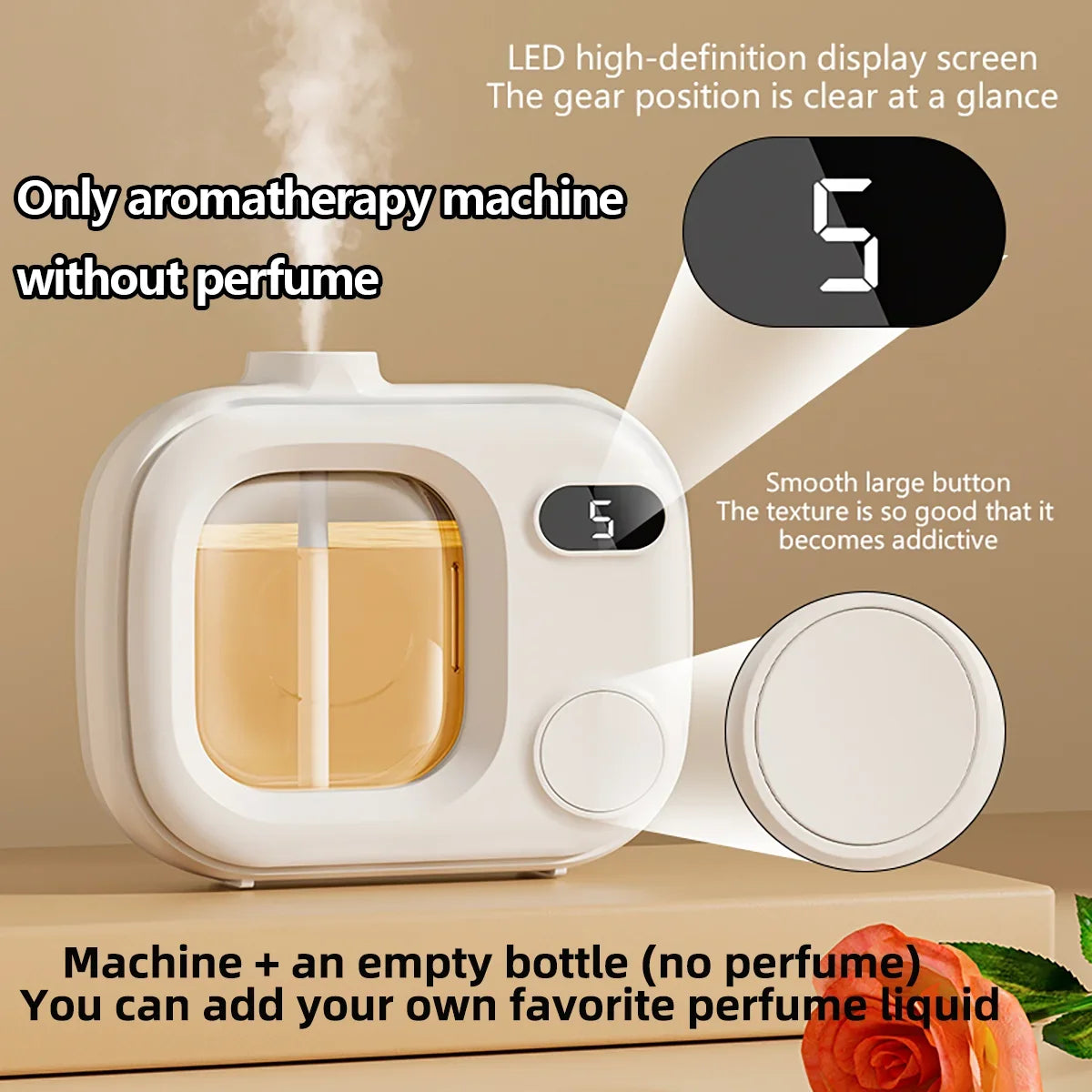 5 Speed Aroma Diffuser USB Rechargeable Essential Oil Auto Spray with Timer for Bedroom